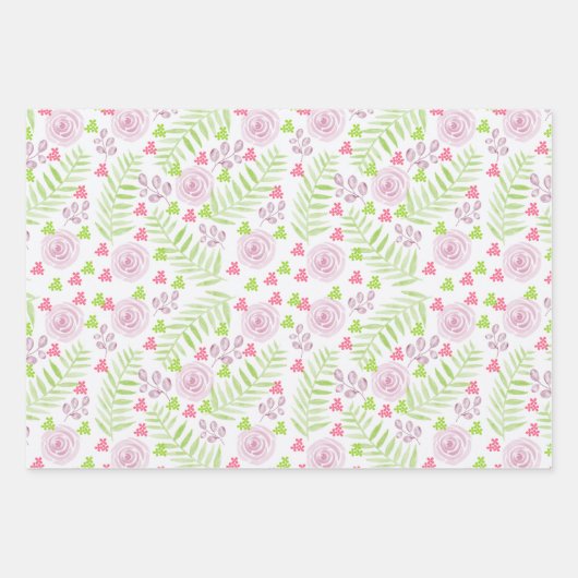  Waterverf Florals die Reeks van het VerpakkingsPa Inpakpapier Vel (Voorkant)