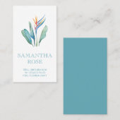 Waterverf Florals en palmbladeren Tropisch Visitekaartje (Voorkant / Achterkant)