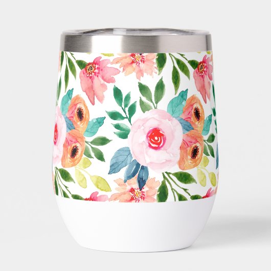 Waterverf Florals Gepersonaliseerde naam Monogram (Achterkant)