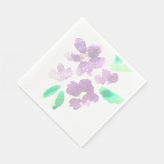 Waterverf Florals Hand Painted Patterned Paars Servet (Hoek)