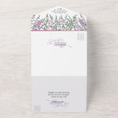 Waterverf Florals Heather Wedding all in one IV Uitnodiging (Buitenkant)