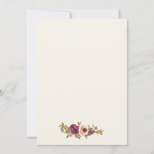 Waterverf Florals in het najaar - Vrijgezellenfees Kaart (Achterkant)