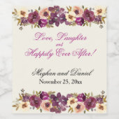 Waterverf Florals in het najaar Wijn Etiket (Enkel label)