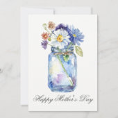  Waterverf Florals Jar Moederdag Kaart (Voorkant)