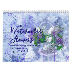 Waterverf Florals met de Kalender van de Citaten v