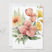 Waterverf Florals Moederdag Brunch Tea Party Kaart (Achterkant)