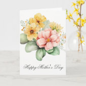  Waterverf Florals Moederdag Kaart (Gele Bloem)