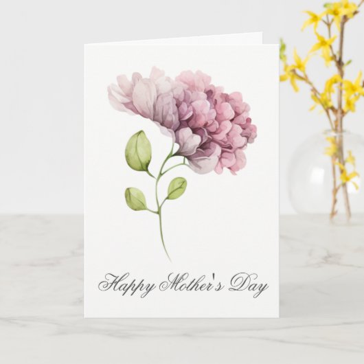  Waterverf Florals Moederdag Kaart (Gele Bloem)