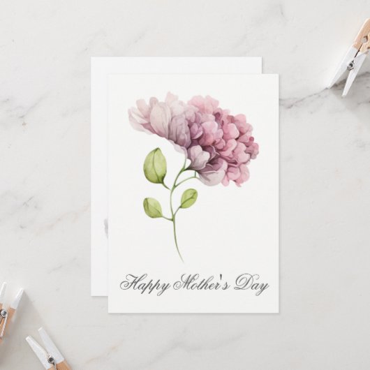  Waterverf Florals Moederdag Kaart (Voorkant / Achterkant in situ)