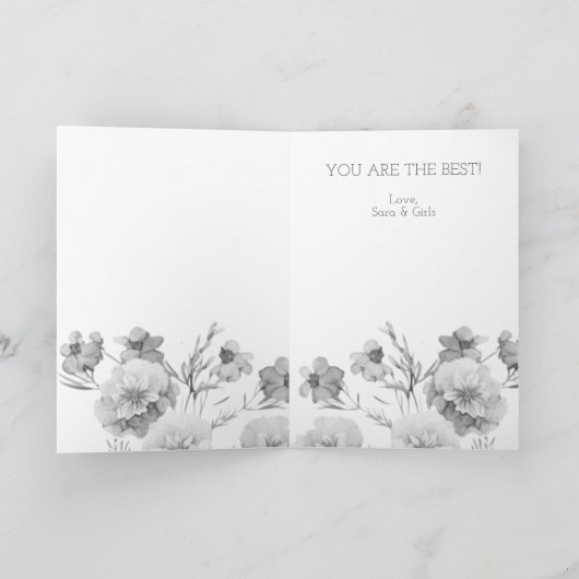 Waterverf Florals Moederdag Kaart (Binnen)