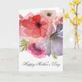  Waterverf Florals Moederdag Kaart (Gele Bloem)