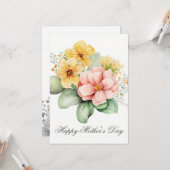  Waterverf Florals Moederdag Kaart (Voorkant / Achterkant in situ)