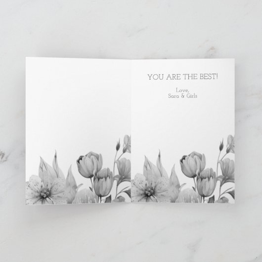 Waterverf Florals Moederdag Kaart (Binnen)