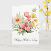  Waterverf Florals Moederdag Kaart (Gele Bloem)