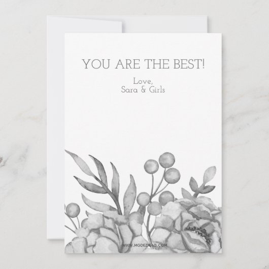  Waterverf Florals Moederdag Kaart (Achterkant)