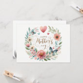  Waterverf Florals Moederdag Kaart (Voorkant / Achterkant in situ)