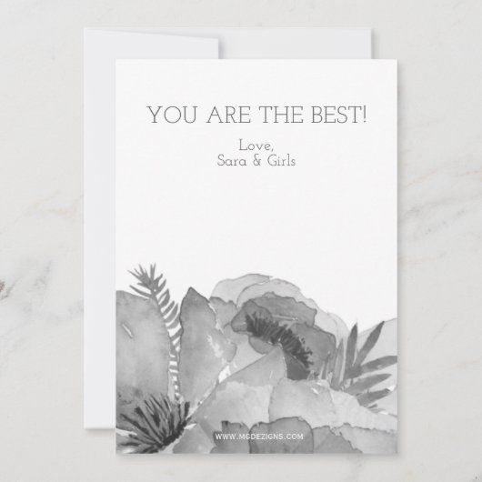  Waterverf Florals Moederdag Kaart (Achterkant)