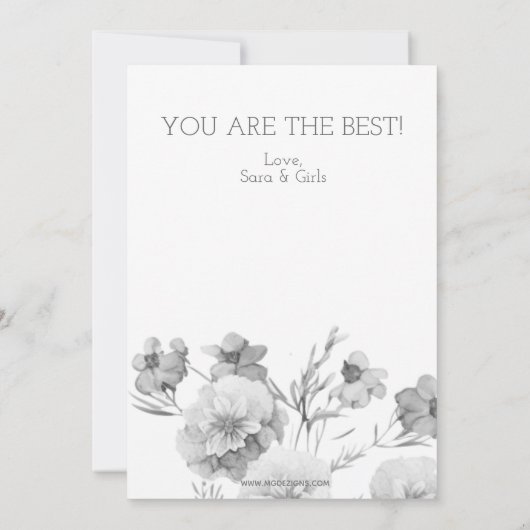  Waterverf Florals Moederdag Kaart (Achterkant)