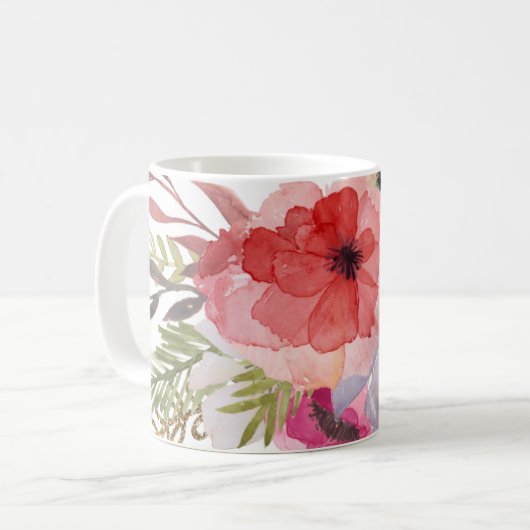  Waterverf Florals Moederdag Kaart Koffiemok (Voorkant links)