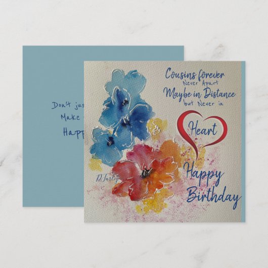 Waterverf Florals Note Card (Voorkant / Achterkant)