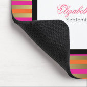 Waterverf Florals op roze Oranje en gouden strepen Muismat (Hoek)