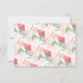 Waterverf Florals Pink Baptism Baby Dedicatie Kaart (Achterkant)