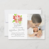 Waterverf Florals Roze Blush Baptisme Dedicatie Kaart (Voorkant)
