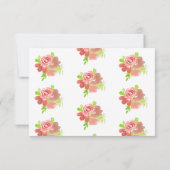 Waterverf Florals Roze Blush Baptisme Dedicatie Kaart (Achterkant)