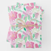 Waterverf Florals roze roze rozen hand gekleurd pa Inpakpapier Vel (In situ)