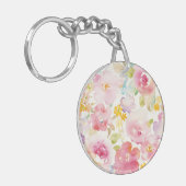 Waterverf Florals Sleutelhanger (Voorkant Links)