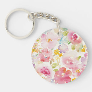Waterverf Florals Sleutelhanger