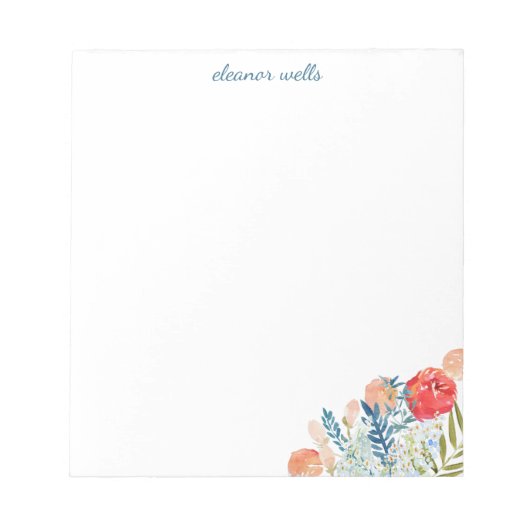  Waterverf Florals Speciaal Papier Notitieblok (Voorkant)