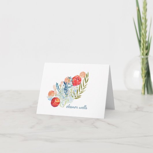 Waterverf Florals Speciaal Papier Notitiekaartje (Voorkant)