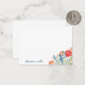  Waterverf Florals Speciaal Papier Notitiekaartje (Voorkant / Achterkant in situ)