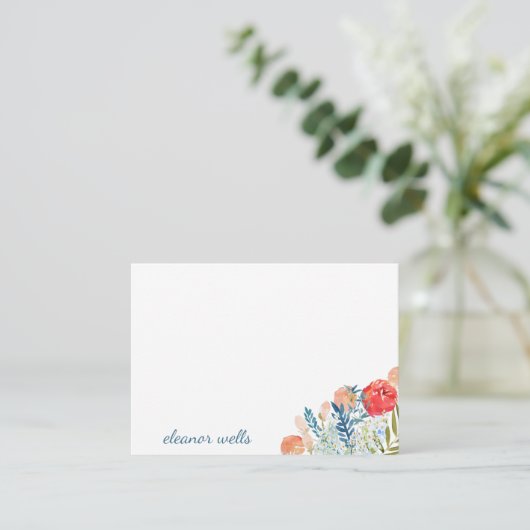  Waterverf Florals Speciaal Papier Notitiekaartje (Staand voorkant)