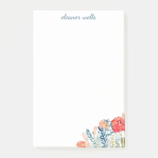 Waterverf Florals Speciaal Papier Post-it® Notes (Voorkant)