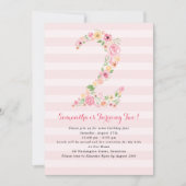 Waterverf Florals TWEE Tweede Verjaardag Kaart (Voorkant)