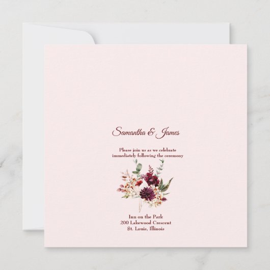 Waterverf Florals Weddenschap Kaart (Achterkant)