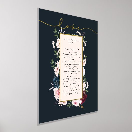 Waterverf Florals Wedding Vows Folie Afdrukken (Laagn)