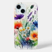 Waterverf Florals Wildbloemen Feminine Trendy Case-Mate iPhone Case (Achterkant)