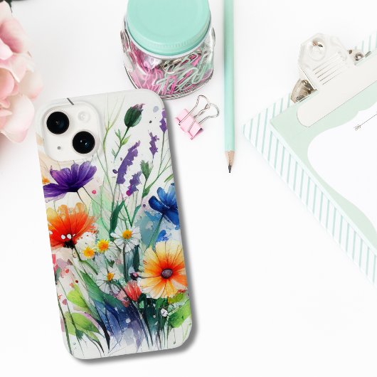 Waterverf Florals Wildbloemen Feminine Trendy Case-Mate iPhone Case