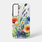 Waterverf Florals Wildbloemen Feminine Trendy Samsung Galaxy Hoesje (Achterkant)