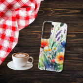 Waterverf Florals Wildbloemen Feminine Trendy Samsung Galaxy Hoesje