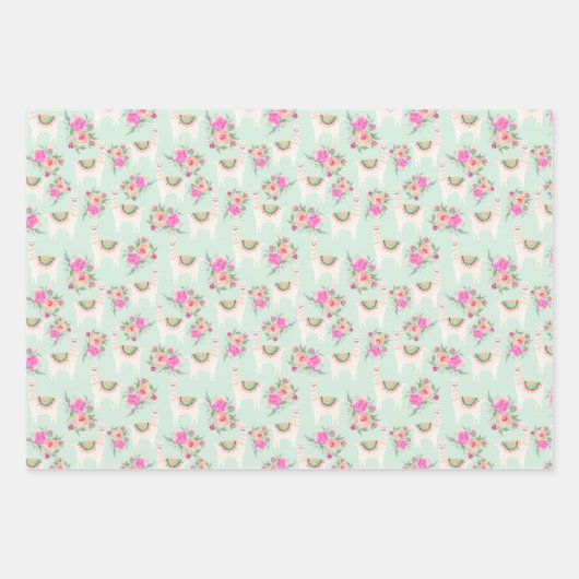 Waterverf florama inpakpapier vel (Voorkant 3)