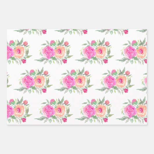 Waterverf florama inpakpapier vel (Voorkant)