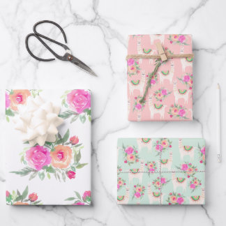 Waterverf florama inpakpapier vel