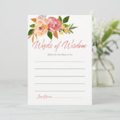 Waterverf floreel advies voor het Baby shower van Kaart (Staand voorkant)