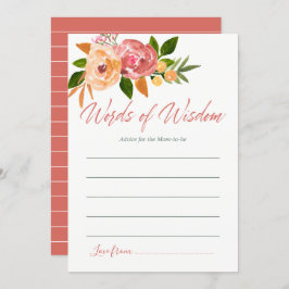 Waterverf floreel advies voor het Baby shower van Kaart