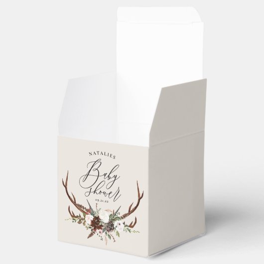 Waterverf floreel baby shower bedankdoosjes (Geopend)