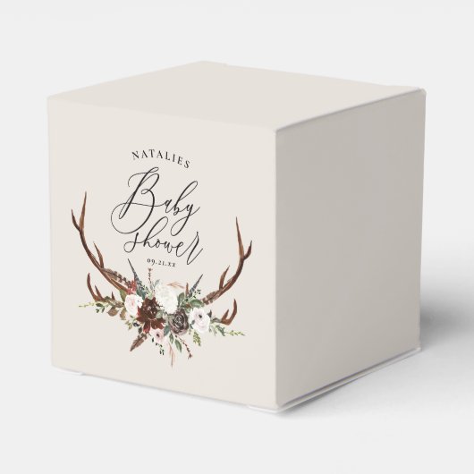 Waterverf floreel baby shower bedankdoosjes (Achterkant)